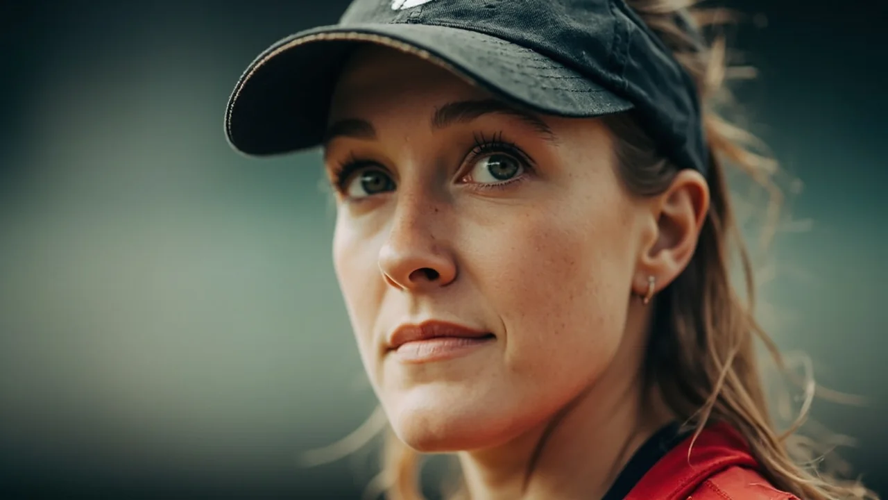 Women’s cricket batter playing an attacking stroke with fielders behind her
